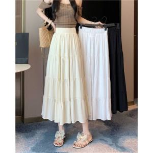 Early Autumn plus Size Fairy Half Skirt Womens Korean Style A-Line High Waist Slimming Splice Versatile Mid-Length Cake Skirt