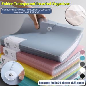 A4 File Folder Transparent Insert Storage Bag Document Organizer Large Capacity Transparent Paper Storage Bag A4资料册文件夹