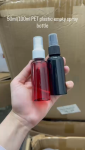 Botol kosong plastik murah(1pcs)PET travel empty spray bottle plastic PINK/BLUE/BLACK color alcohol disinfectant dispensing/mist spray bottle液体分装瓶