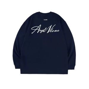 Huacheng Original Pure Cotton round Neck Sweatshirt Long Sleeve T-shirt Spring & Fall Chinese Fad American Minimalist Loose Couple Mens and Womens Tops