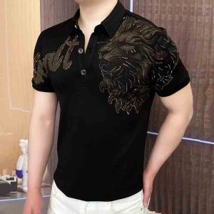 Áo Thun Nam Tay Ngắn Thêu Thời Trang Mùa Hè Thường Ngày Dáng Ôm Cổ Polo Tay Lửng Thời Trang Nam Trẻ Trung Chất Lượng Cao Cấp