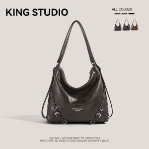 Retro Large Capacity Casual Tote Bag Womens Double Shoulder Backpack Trendy Autumn Winter New Style Handbag Soft PU Leather