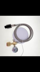 Soda External Co2 Tank W/ Steel Braid Hose Kit for Sodastream Machine Fizzy Sparkling Water Drink MakerW21.8-14 CGA320 Connecto