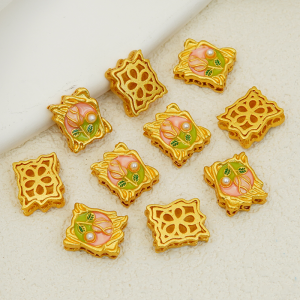 สร้อยคอลูกปัดทาสีด้วยน้ำมันโมนี จักรวาลสวนโมนี สร้อยคอ DIY ทำมือ อุปกรณ์เครื่องประดับ เครื่องประดับแฟชั่น เครื่องประดับโลหะผสม