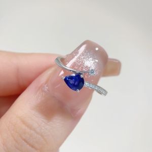 LAZO DIAMOND The Bluetiful Bypass Sapphire and Diamond Ring in 9k White Gold