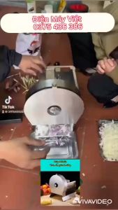 Máy thái lát rau củ quả hành tỏi sung đa năng chạy điện 220v