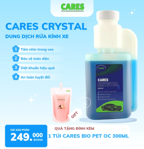 Dung dịch rửa kính xe "CARES CRYSTAL" kèm quà tặng túi "BIO PET OC 300ml"