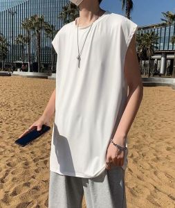 Fashion Hard Han Style Pure Cotton T-Shirt Mens Small Neckline Amekaji Work Clothing Short Sleeve Basic Black and White Inner Bottoming Shirt