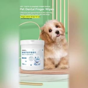 HamshMoc Pet Teeth Finger Wipe Dental Pad Bump Mild Wipe Disposable Mitt Cat Dog Breath Clean Oral Towel 50PCS