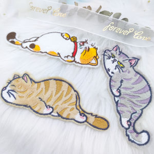DUTRIEUX | Cute Exquisite Cat Self-adhesive Plush Embroidery Patch Decoration Clothing Backpack DIY Stationery Phone Case Accessories