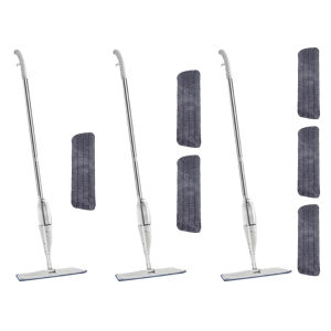 ไม้ถูพื้นแบบสเปรย์ไมโครไฟเบอร์พร้อมแผ่นถูหมุนได้และผ้าทำความสะอาดในสีฟ้าใช้งานง่ายสำหรับบ้าน