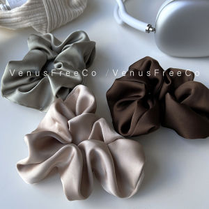Large Size Satin Hair Ties: French Style Low Saturation Accessories