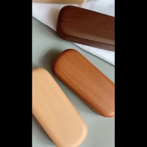 Nurm Portable Glasses Case Hard Wooden Grain Spectacle Frame Box Reading Glasses Holder Case
