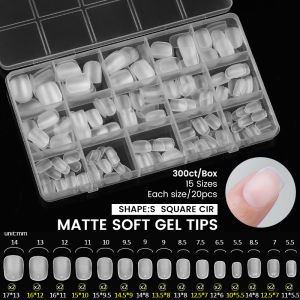 300pcs/Box Ultra Short Matte French False Nails Press On Acrylic Fake Nails Tips Full Cover Nail Art Tools Manicure Supplies