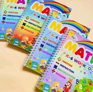 MATH K-6 WORKBOOK A4 SIZE 120 PAGES BACK TO BACK PRINT LAMINATED COVER AND BACK FAST SHIPPING