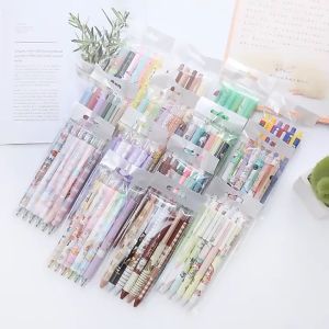 6pcs Push Type Sanrio Gel Ink Ball Pen Student Stationery Office Supplies Kid Birthday Cartoon Gifts