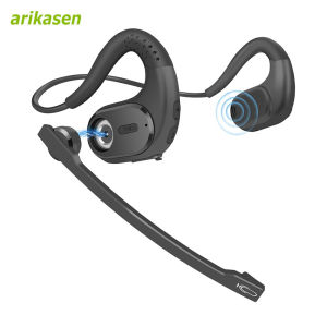 Nút Tắt Tiếng Có Thể Tháo Rời Tai Nghe Bluetooth Không Dây Có Micrô Thiết Kế Tai Mở Dành Cho Điện Thoại Di Động Văn Phòng Kinh Doanh Màu Đen