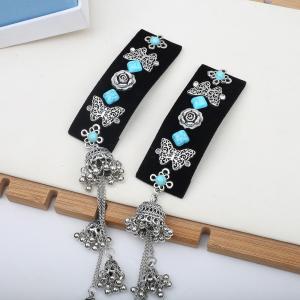 Handmade Blue Turquoise Tassel Hair Clip: Ethnic Style Holiday Accessories