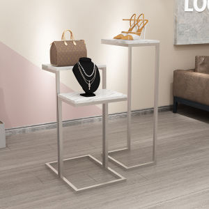 Clothing Store Iron Window Display Stand Minimalist High and Low Water Table Creative Table Setting Shoe Bag Ornament Floor Booth