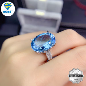 【Hot Sale+Ready Stock】8 Carat Sky Sapphire Diamond Ring Festive Wedding Accessory