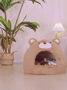 HOOPET | HOOPET Cats House Dogs Bed Indoor Sleeping Bed Soft Cat Cave Winter Warm Kitten Nest Puppy Kennel Pet Products