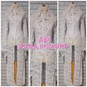 set kebaya akad nikah kebaya brukat semata kaki kebaya bruakt termurah kebaya brukat full payet + slendang mutiara