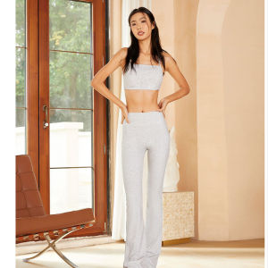 กางเกงโยคะทรงหลวมสำหรับผู้หญิง ทรงขากระบอก กางเกงยีนส์ทรงสลิมฟิต กางเกงขายาวลำลองสำหรับออกกำลังกายและวิ่ง