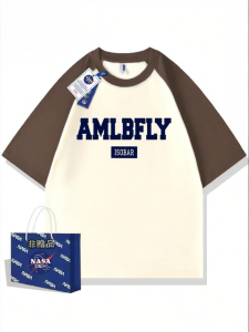 NASA Collab Fashionable Insert Sleeves Cotton T Shirts