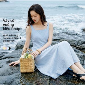 INMAN | Đầm Halter Ống Cổ Vuông Màu Hồng