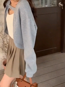 Cardigan Rajut Wanita Crop Long Sleeve Fashion / Outer Knit Lengan Panjang Cewek Kekinian CF P517