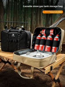 Outdoor Portable Gas Stove Gas Tank Cosmetics Bag Multifunctional Camping Picnic Cooker Gas Stove Gas Cylinder Thickened Bumper Bag