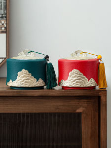 High-End Ceramic Tea Leaf Canister Sealed Moisture-Proof Storage Large Size Two-Pound Exquisite Porcelain Jar Vintage Style