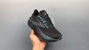 Brooks Glycerin Max รองเท้าวิ่งออกกำลังกายแบบลำลองพื้นต่ำระบายอากาศได้ดี "ตาข่ายทอสีดำเลเซอร์