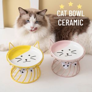 Ceramic Cat Bowl With Stand Dog Bowl Large Capacity For Pet Bowl Ceramic Cat Food Bowl