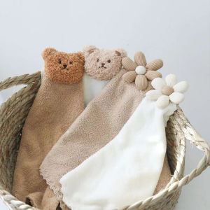 2025 Childrens Fabric Hand Towel Baby Bear Flower Super Value Square Towel Kindergarten Sink Quick Drying Towel
