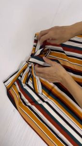 [STOK SEDIA] K993A# SELUAR PALAZZO WANITA PINGGANG BERGETAH GARISAN MENEGAK