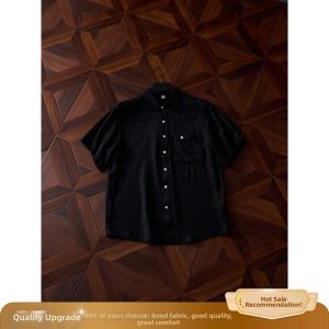 ZHUOCAN | Sandy Feeling Ice Silk Mens Shirt Summer Loose and Drapey