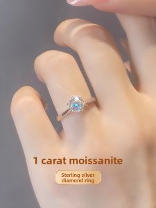 East Beauty | Engagement Wedding Proposal Ring Sterling Silver 999 Moissanite