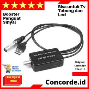 CC (BISA UNTUK SEMUA MERK TV) Penguat Sinyal Penambah Channel TV Digital Jack Male Dan Female Taffware Amplifier Signal Booster Super Jernih Antena TV Amplifier Signal Booster HD TFL-D15