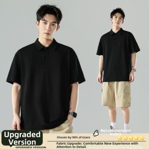 Wood soon | Mens Summer Casual Loose Fit Polo Shirt & Wide Leg Pants Set