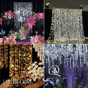 Silver Laser Mirrored Circular Square Rectangle Rhombus-shaped Sequins Curtain