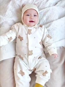 Body nỉ cotton cho bé TDN04 bộ body dài tay mùa đông siêu nhẹ và ấm cho bé - quà tặng đầy tháng