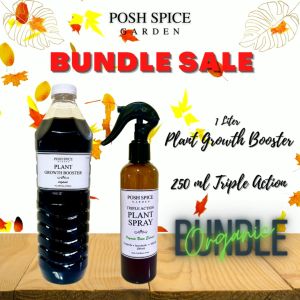 Bundle Organic Plant Growth Booster Solution 1 liter Neem Oil Spray Pesticide Fungicide 250ml