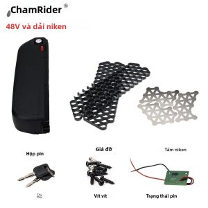 Hộp Pin Xe Đạp Điện ChamRider HaiLong 2 Gắn Ống Dưới Có Cổng USB 5V 10S6P 13S5P Kèm 65 Thanh Nickel Phụ Kiện Xe Đạp Điện