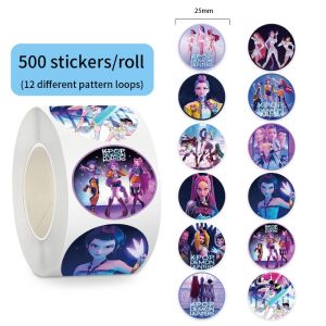 Bandai | 500Pcs/Roll Anime Hunter Gilrs Lumi Mila Zoi Stickers DIY Waterproof Decals for Scrapbook Phone Luggage Skateboard Laptop Decor