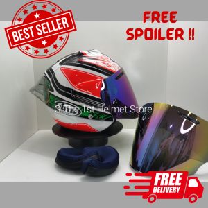 Nicky Hyaden Ram4 Open Face Helmet  Free Spoiler Free Visor Rainbow