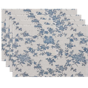 4/6/8Pcs Watercolor flower Placemats Linen Placemat  Linen Seasonal Table Mats for Party Kitchen Wedding Dining Decor