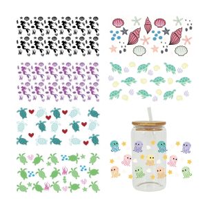 สติ๊กเกอร์ตกแต่งแก้วคริสตัลพิมพ์ลายการ์ตูนสีสันสดใส ไร้รอยต่อ ทนทานต่อการซัก วัสดุคริสตัล เครื่องประดับตกแต่ง