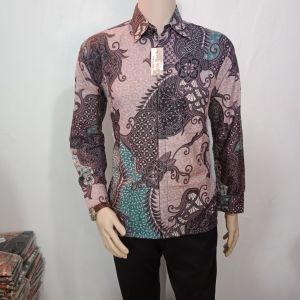 KEMEJA BATIK motif RANTING BUNGA SOFT ARTA BATIK SUPER KODE 008 l batik premium l batik pria lengan panjang 10.10 23 batik halus l grosir batik l gratis ongkir l batik setono