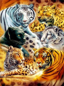 Oil Painting By Number Lion Tiger Pattern DIY Number Drawing Canvas Pictures By Numbers Home Decor Large Size